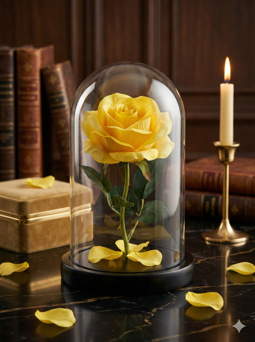 Trandafirul Etern în Cupola de Sticla – O Declarație de Iubire care Sfidează Timpul